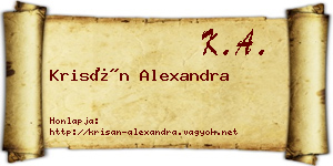 Krisán Alexandra névjegykártya