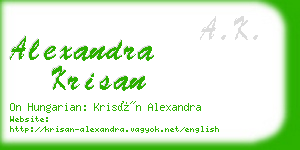 alexandra krisan business card